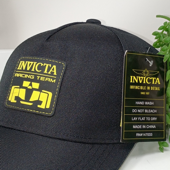 Invicta Racing Team Black & Yellow Baseball Snapback Cap - Picture 4 of 12